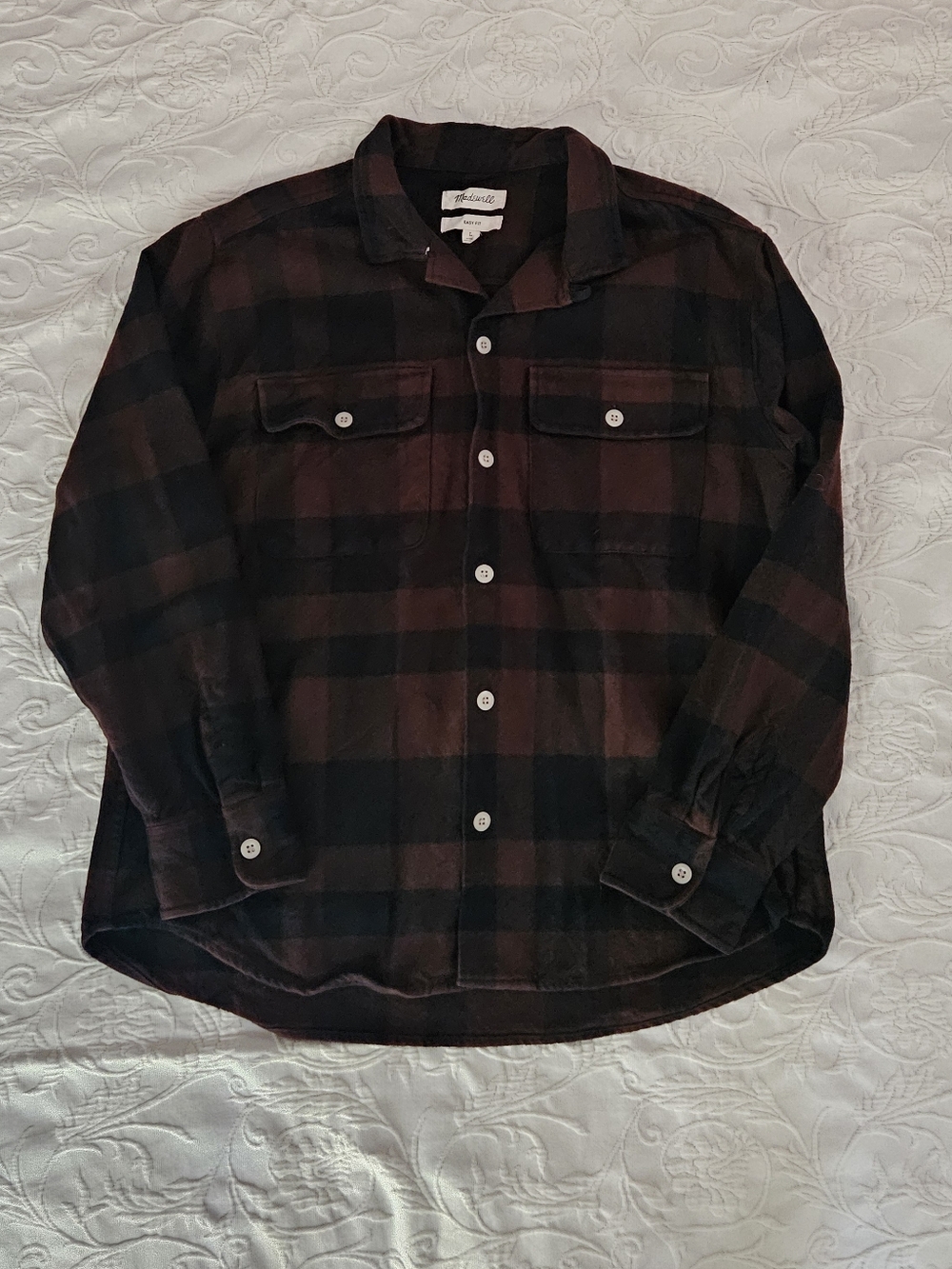 Madewell Easy Fit Brown and Black Plaid